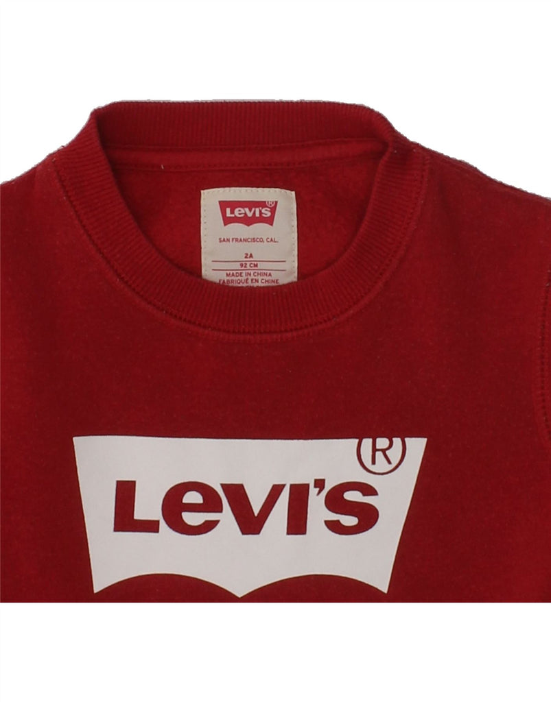 LEVI'S Baby Girls Graphic Sweatshirt Jumper 18-24 Months Red Cotton | Vintage Levi's | Thrift | Second-Hand Levi's | Used Clothing | Messina Hembry 