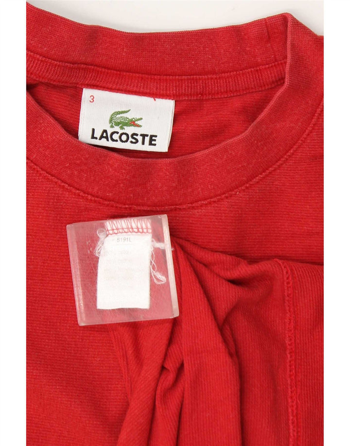 Lacoste Mens T-Shirt Top Size 3 Small Red Cotton