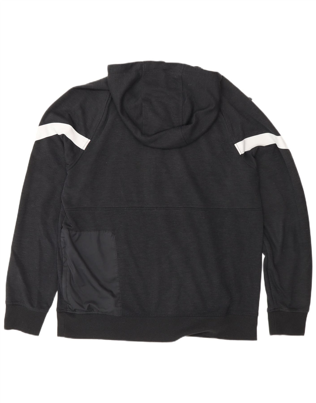 Nike Mens Zip Neck Hoodie Jumper Large Black Colourblock Polyester