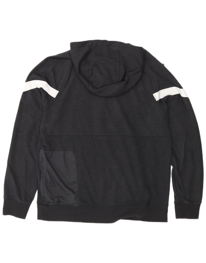Nike Mens Zip Neck Hoodie Jumper Large Black Colourblock Polyester