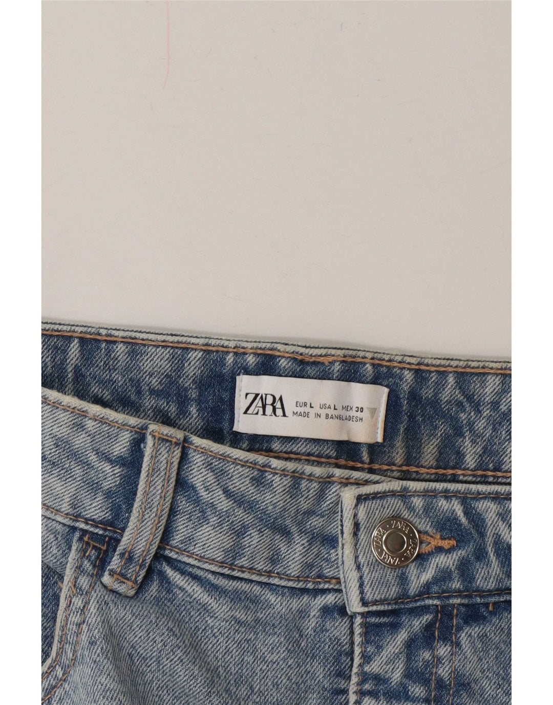 Zara Womens Denim Skirt Large W30 Blue