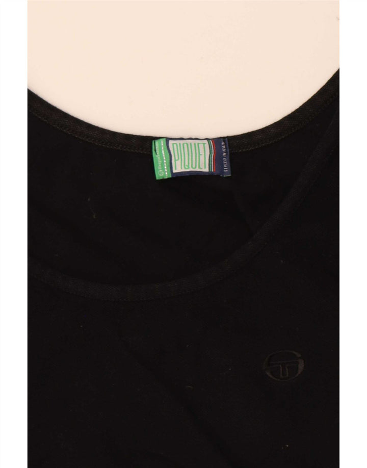 Sergio Tacchini Womens Crop Vest Top UK 10 Small Black