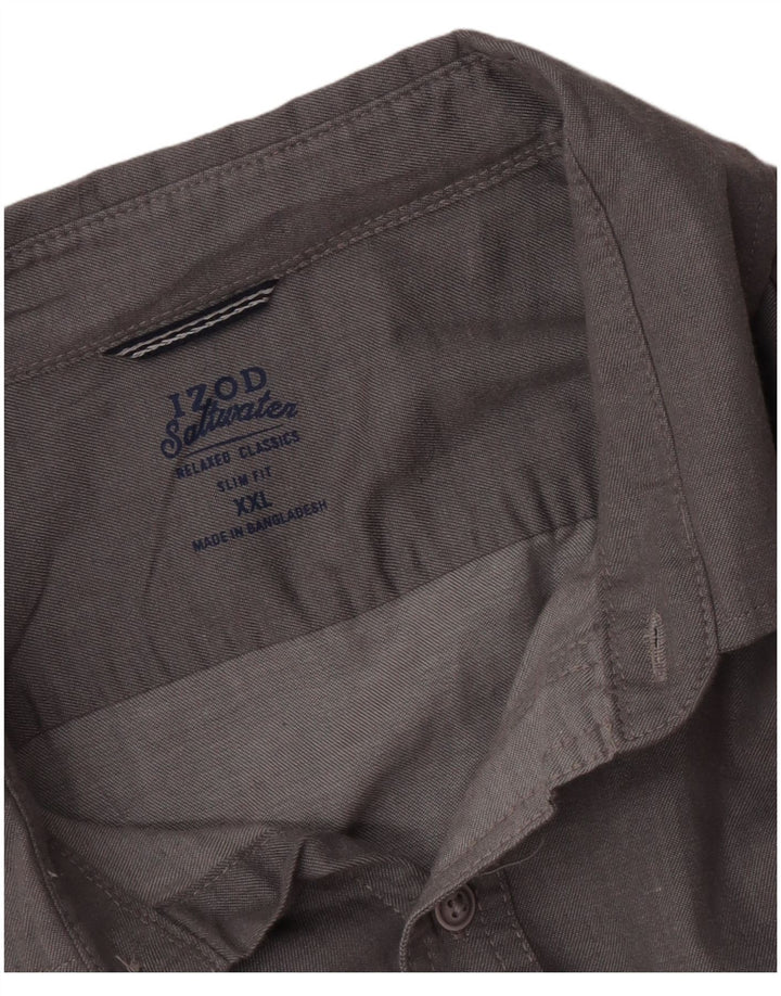 Izod Mens Salt Water Slim Fit Shirt 2XL Grey