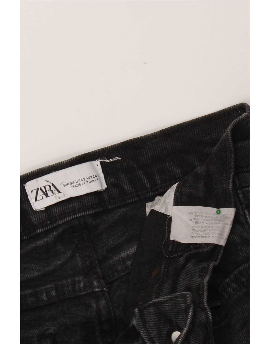Zara Womens Flared Jeans EU 34 2XS W24 L30 Black Cotton