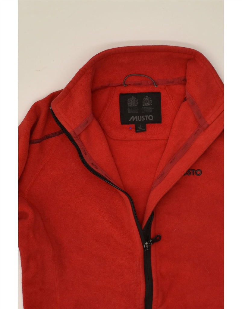 MUSTO Womens Graphic Fleece Jacket UK 8 Small Red Polyester | Vintage Musto | Thrift | Second-Hand Musto | Used Clothing | Messina Hembry 