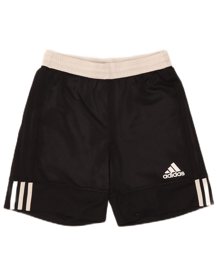 Adidas Boys Sport Shorts 11-12 Years  Black Colourblock Polyester