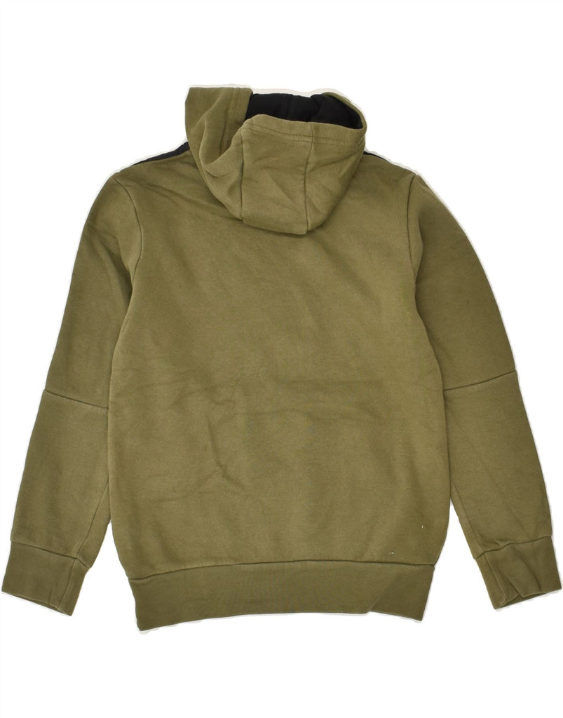 ADIDAS Boys Graphic Hoodie Jumper 9-10 Years Khaki Cotton | Vintage Adidas | Thrift | Second-Hand Adidas | Used Clothing | Messina Hembry 