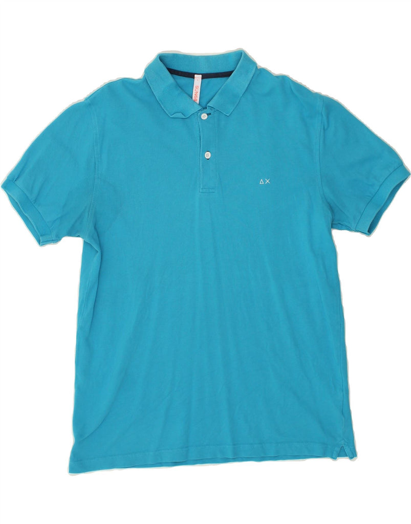 SUN68 Mens Polo Shirt Large Blue Cotton | Vintage Sun68 | Thrift | Second-Hand Sun68 | Used Clothing | Messina Hembry 