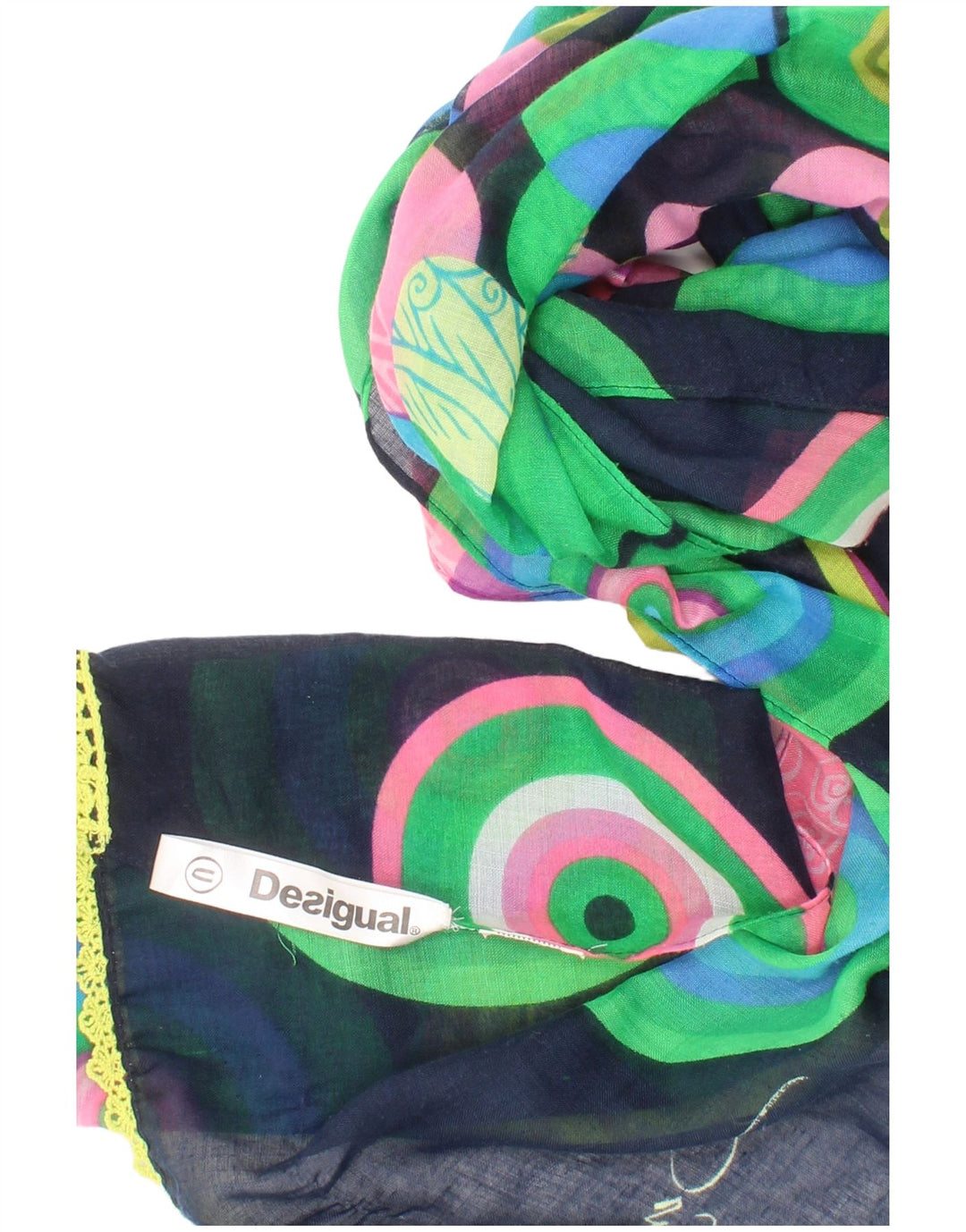 Desigual Womens Rectangle Scarf One Size Multicoloured Bohemian