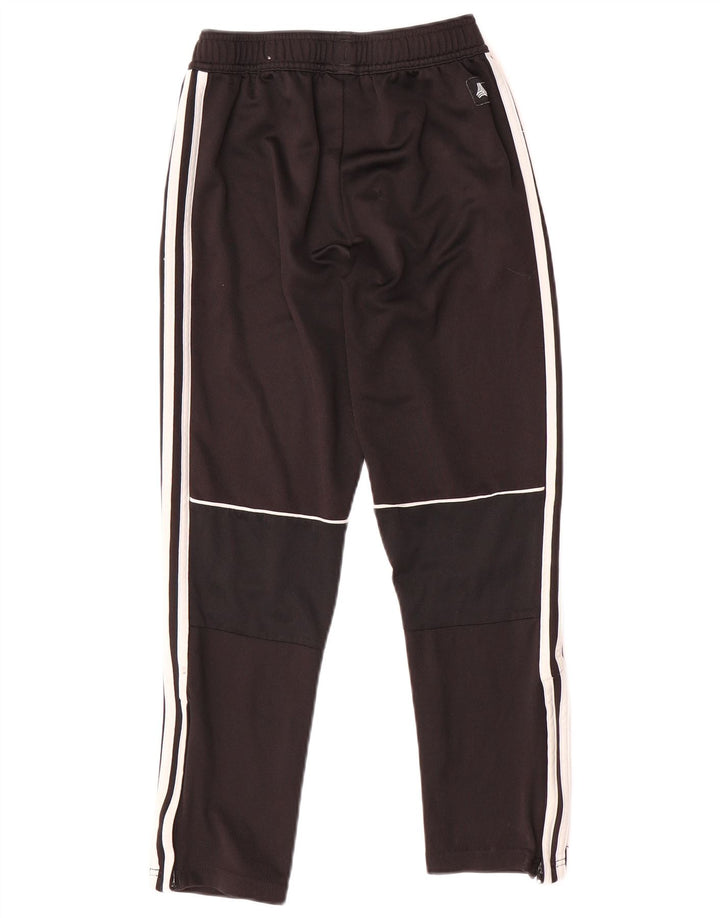 ADIDAS Boys Tracksuit Trousers 11-12 Years Black Polyester