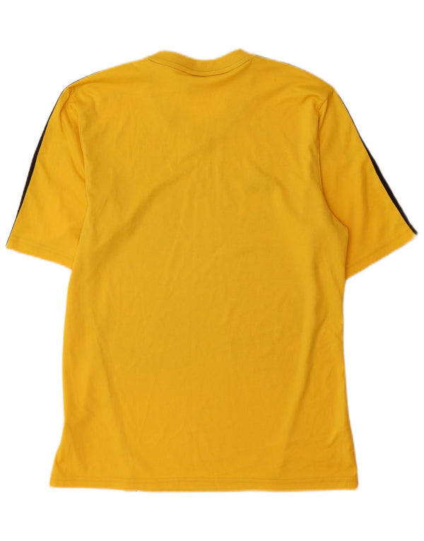 Adidas Mens Climalite T-Shirt Top Medium Yellow Colourblock