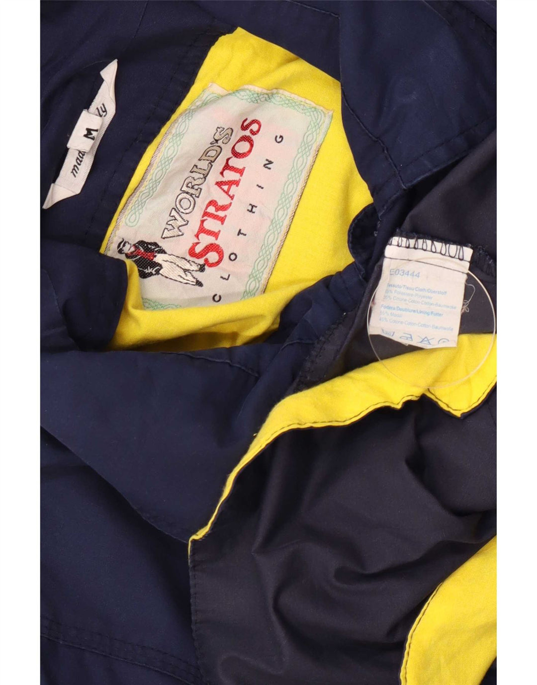 Vintage Mens Bomber Jacket UK 38 Medium Navy Blue Polyester
