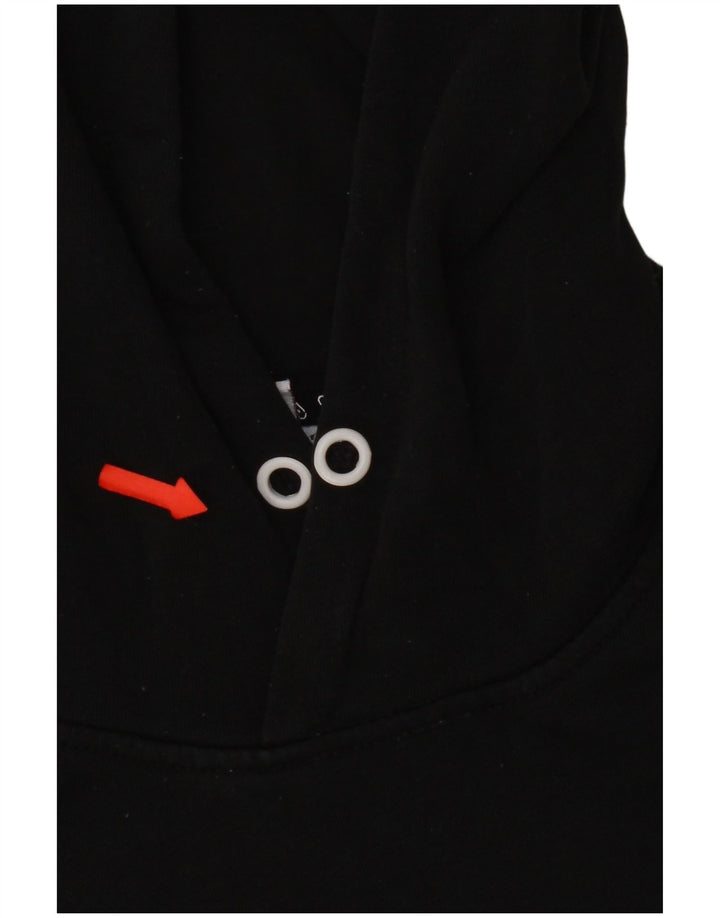 Fila Womens Crop Graphic Oversized Hoodie Jumper UK 14 Medium Black