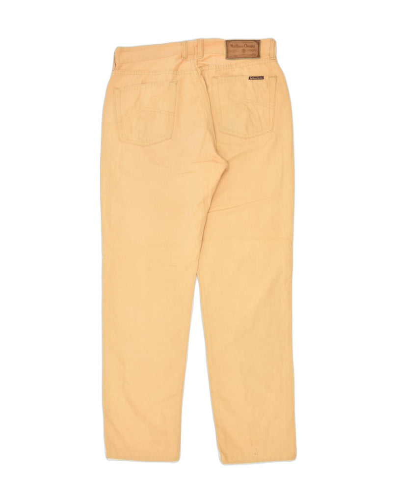 MARLBORO CLASSICS Mens Slim Casual Trousers W32 L29 Yellow Cotton | Vintage | Thrift | Second-Hand | Used Clothing | Messina Hembry 