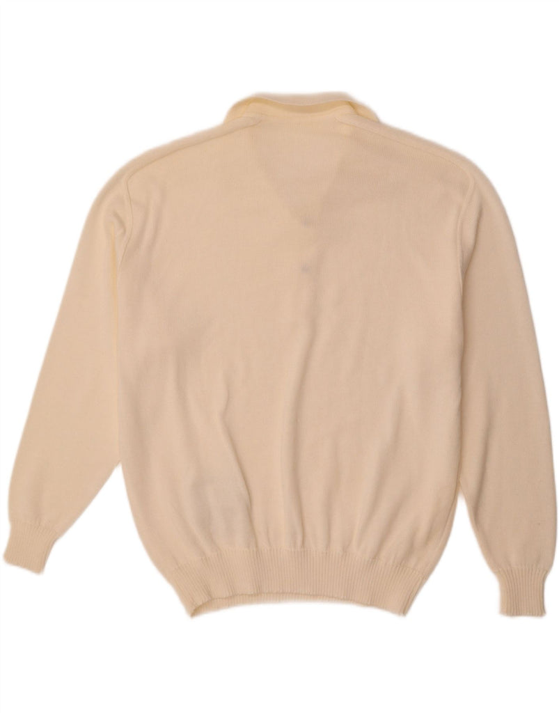 STRICKMODEN Mens Graphic Polo Neck Jumper Sweater IT 56 XL Beige Vintage Strickmoden and Second-Hand Strickmoden from Messina Hembry 