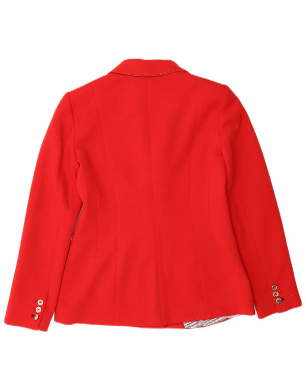 Tommy Hilfiger Womens Double Breasted Blazer Jacket US 2 XS Red Polyester