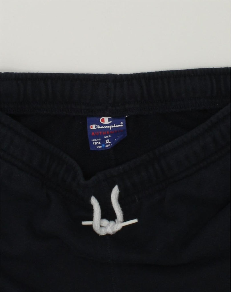 CHAMPION Boys Tracksuit Trousers Joggers 13-14 Years XL Navy Blue Cotton | Vintage Champion | Thrift | Second-Hand Champion | Used Clothing | Messina Hembry 