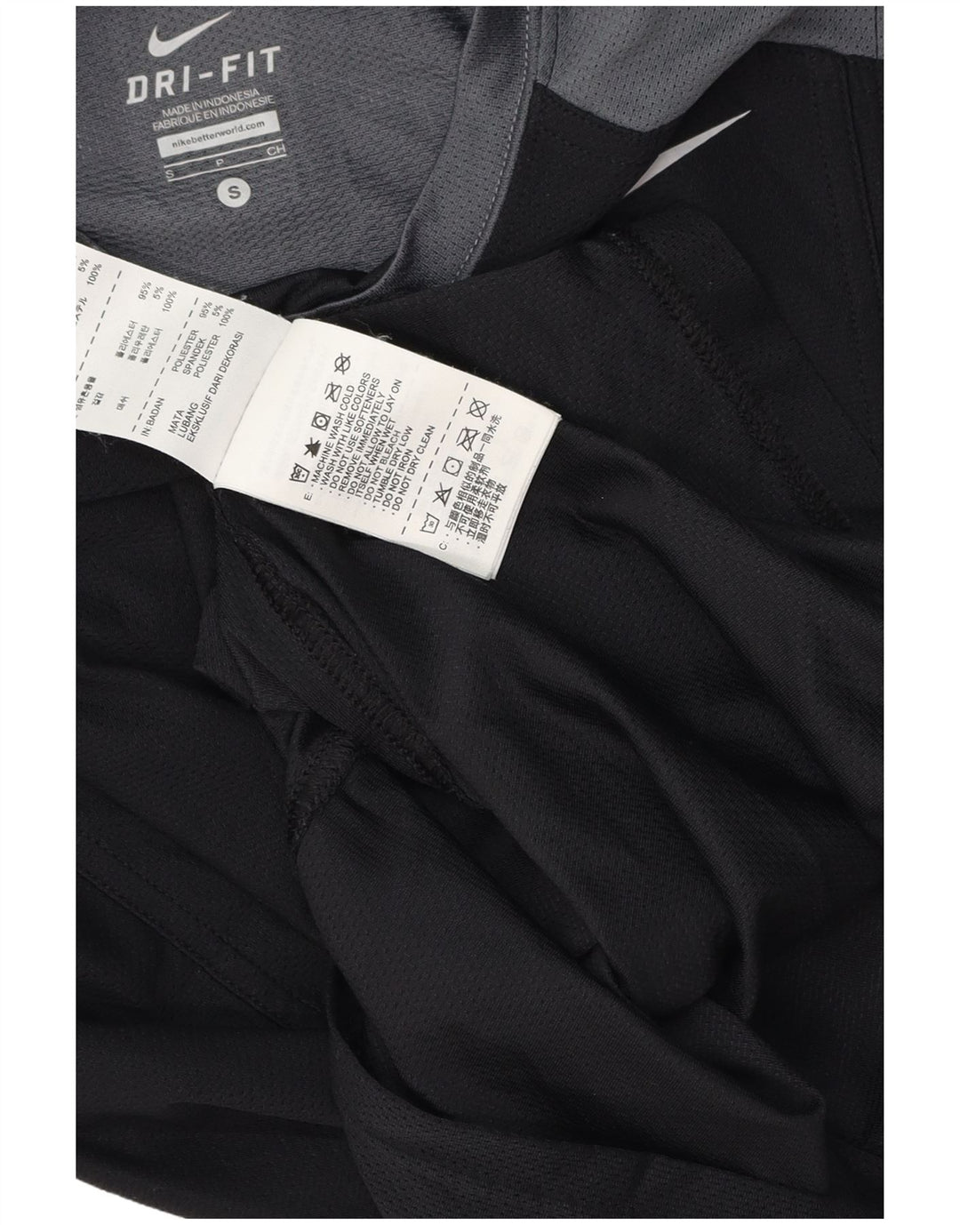 Nike Womens Dri Fit Vest Top UK 10 Small Black Colourblock Polyester
