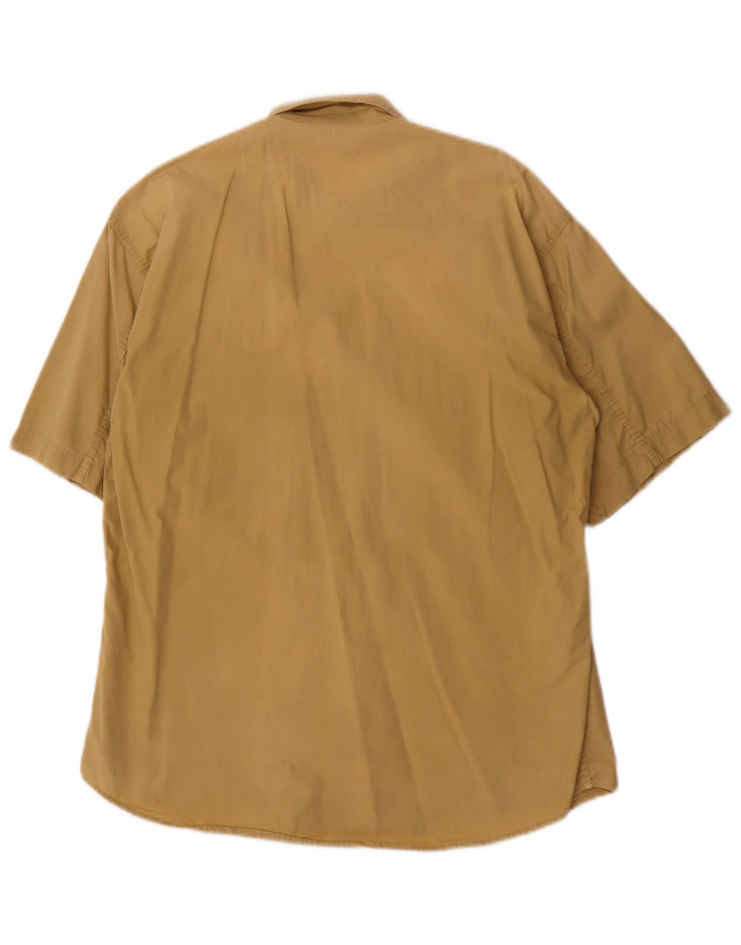 Carrera Mens Short Sleeve Shirt Small Beige Cotton