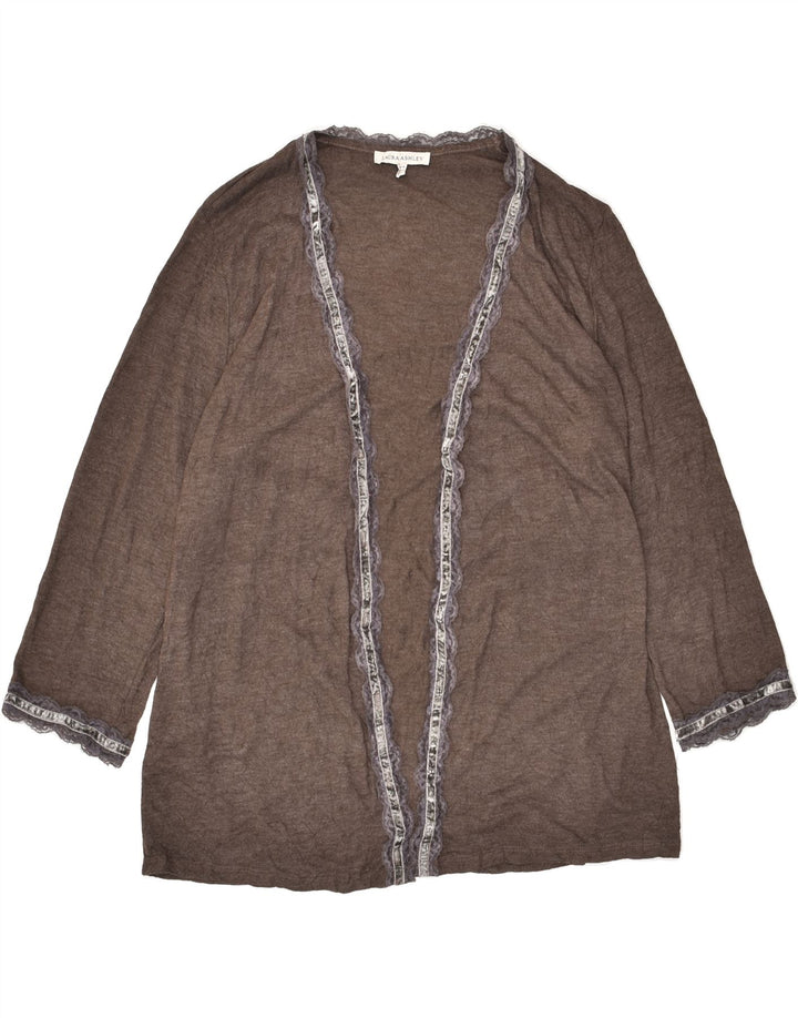 LAURA ASHLEY Womens Cardigan Sweater UK 16 Large Brown Viscose | Vintage Laura Ashley | Thrift | Second-Hand Laura Ashley | Used Clothing | Messina Hembry 