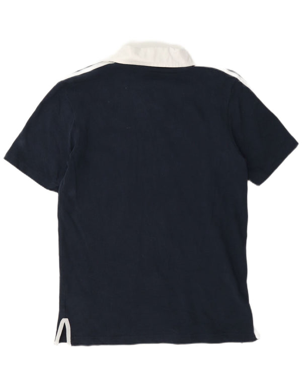 Adidas Mens Italia Polo Shirt Small Navy Blue Colourblock Cotton