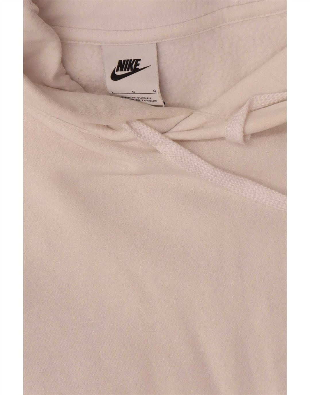 Nike Mens Graphic Hoodie Jumper Large White Cotton