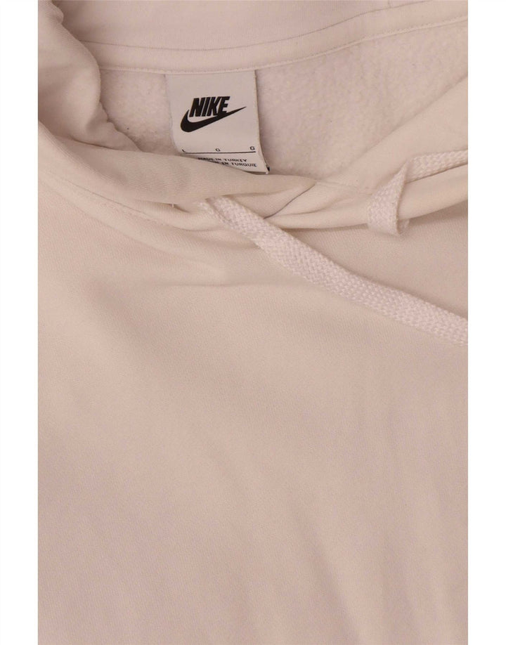 Nike Mens Graphic Hoodie Jumper Large White Cotton