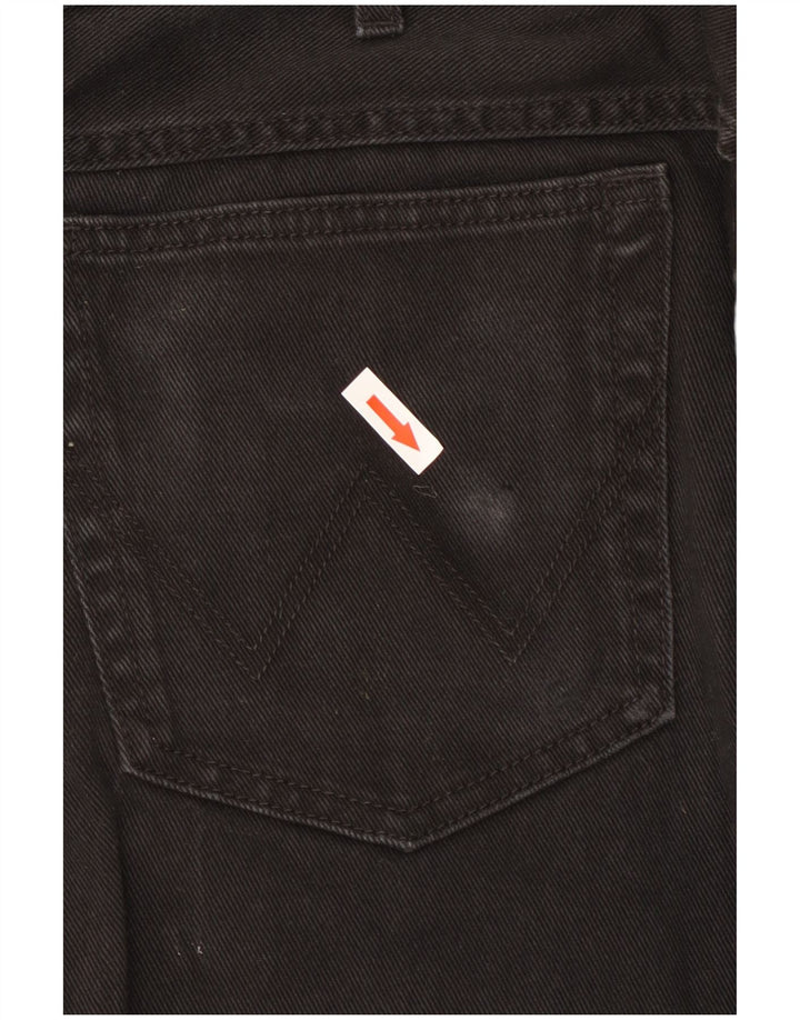 Wrangler Mens Regular Fit Straight Jeans W36 L30 Black Cotton