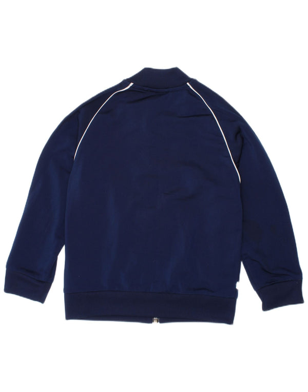 Adidas Boys Tracksuit Top Jacket 4-5 Years Navy Blue Polyester