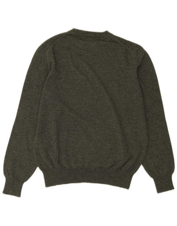 Trussardi Mens Crew Neck Jumper Sweater Small Green Virgin Wool