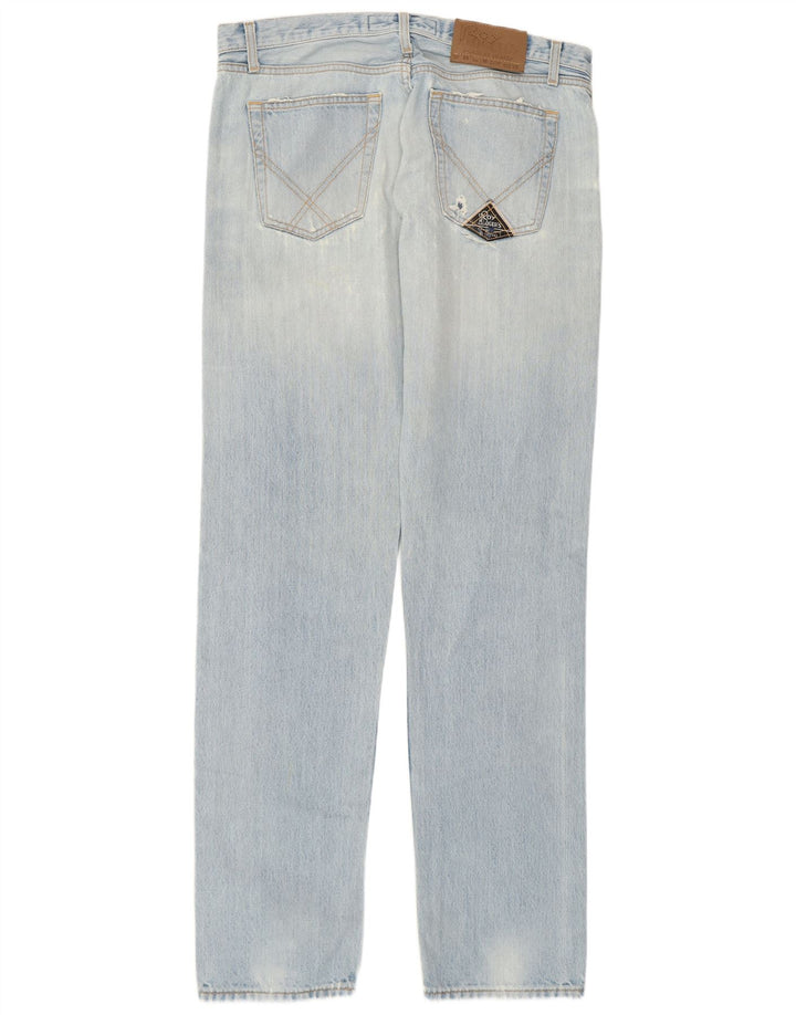 Roy Rogers Mens Straight Jeans W35 L33 Blue Cotton