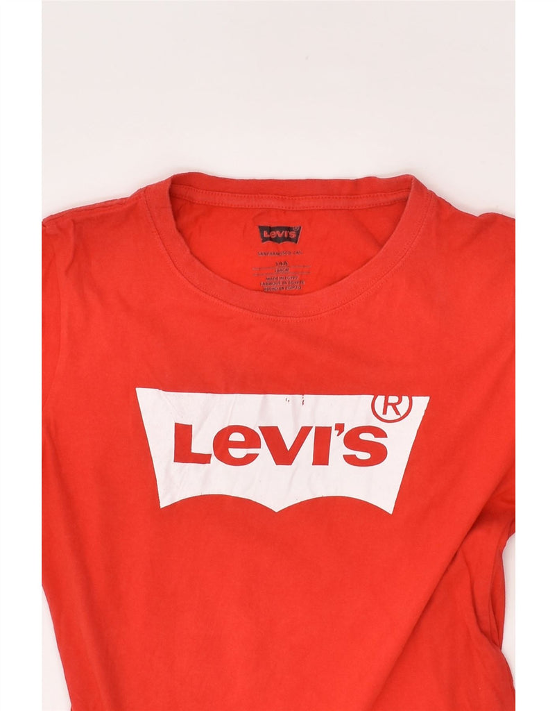 LEVI'S Boys Graphic T-Shirt Top 13-14 Years Medium Red Cotton | Vintage Levi's | Thrift | Second-Hand Levi's | Used Clothing | Messina Hembry 