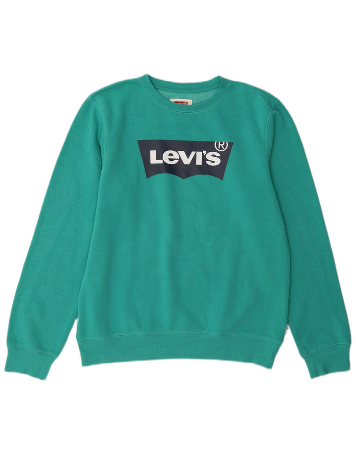 Levi's Boys Graphic Sweatshirt Jumper 15-16 Years Green Cotton