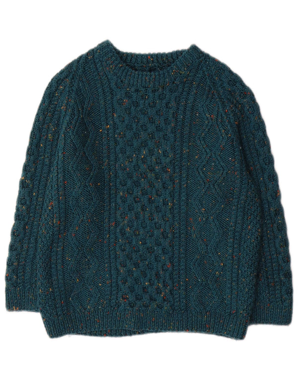 Vintage Boys Crew Neck Jumper Sweater 11-12 Years Green Flecked