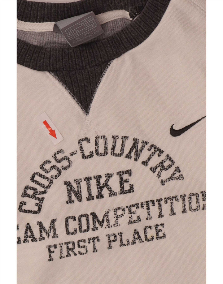 Nike Womens Graphic Sweatshirt Jumper UK 8/10 Small White Colourblock