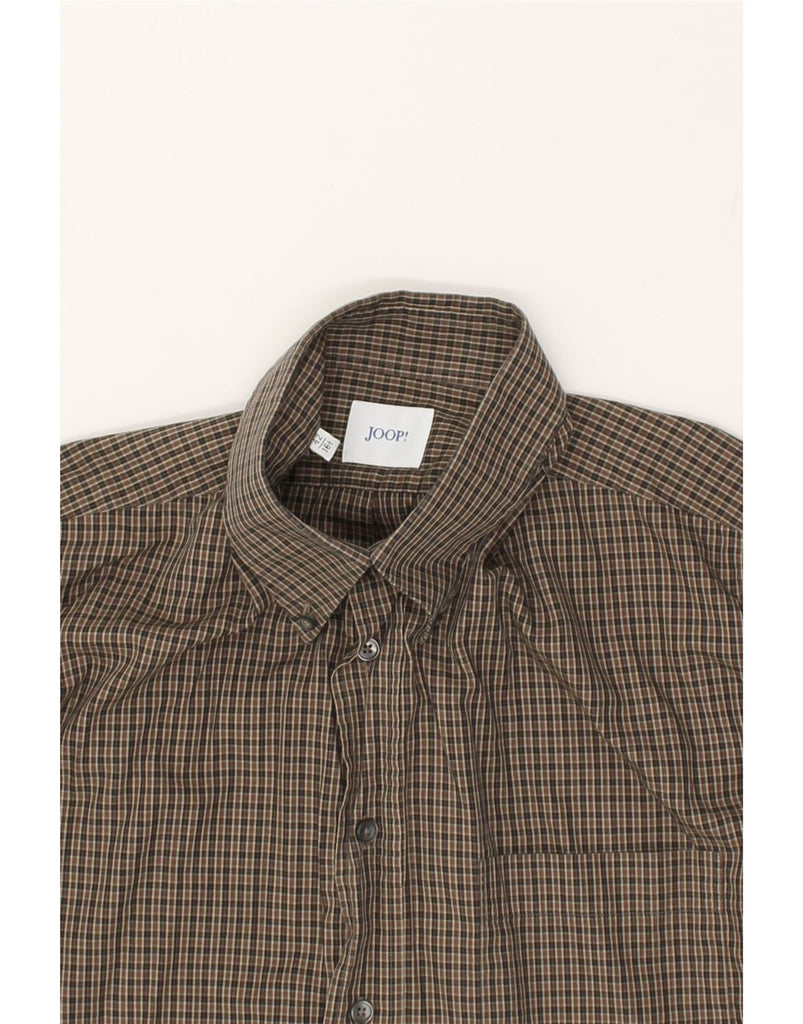 JOOP Mens Shirt Size 16 1/2 42 Large Brown Check Cotton | Vintage Joop | Thrift | Second-Hand Joop | Used Clothing | Messina Hembry 