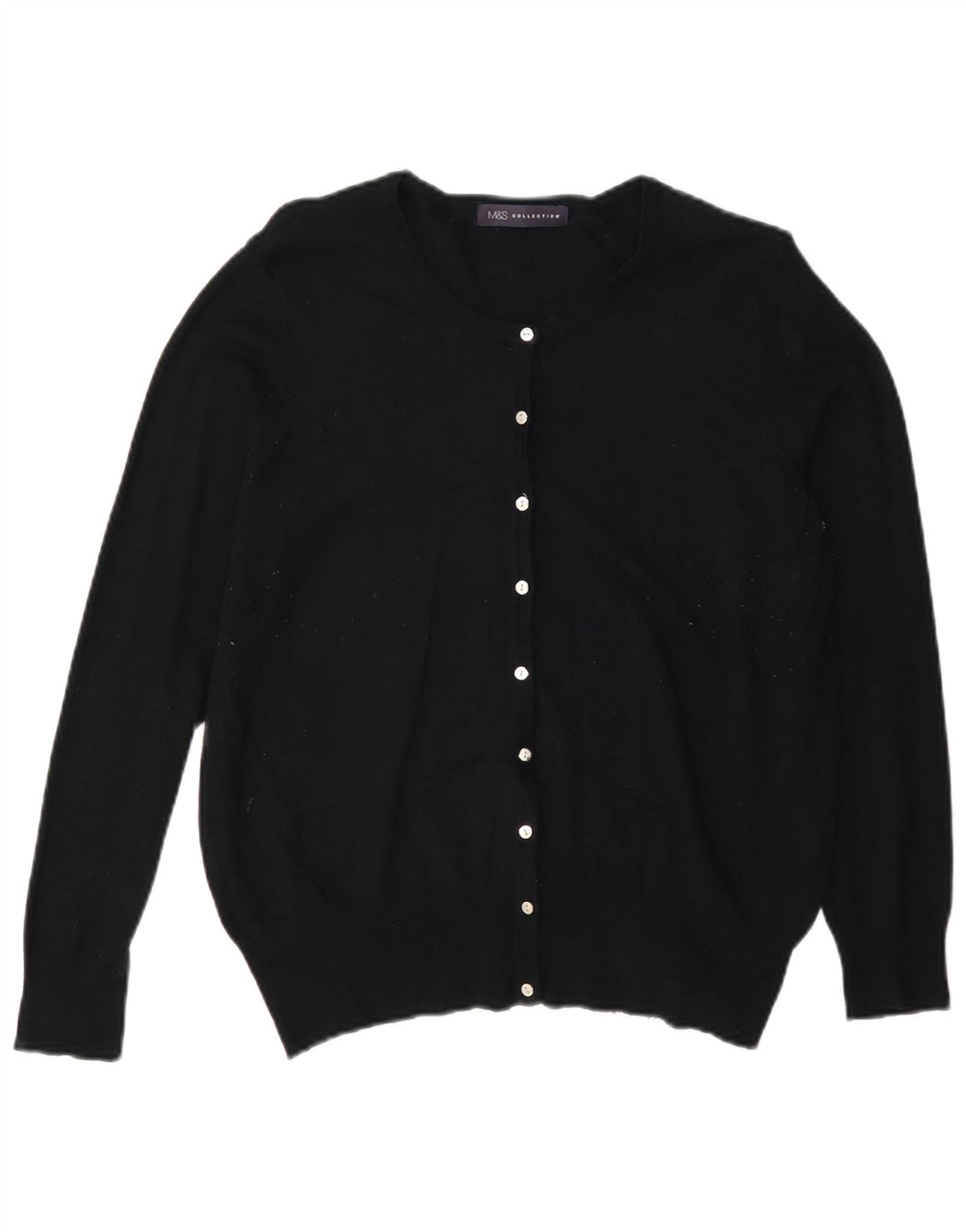 Marks & Spencer Womens Cardigan Sweater UK 16 Large Black Viscose