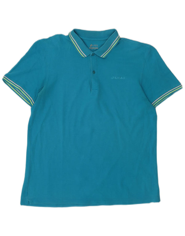 Lotto Mens Polo Shirt 3XL Blue Cotton