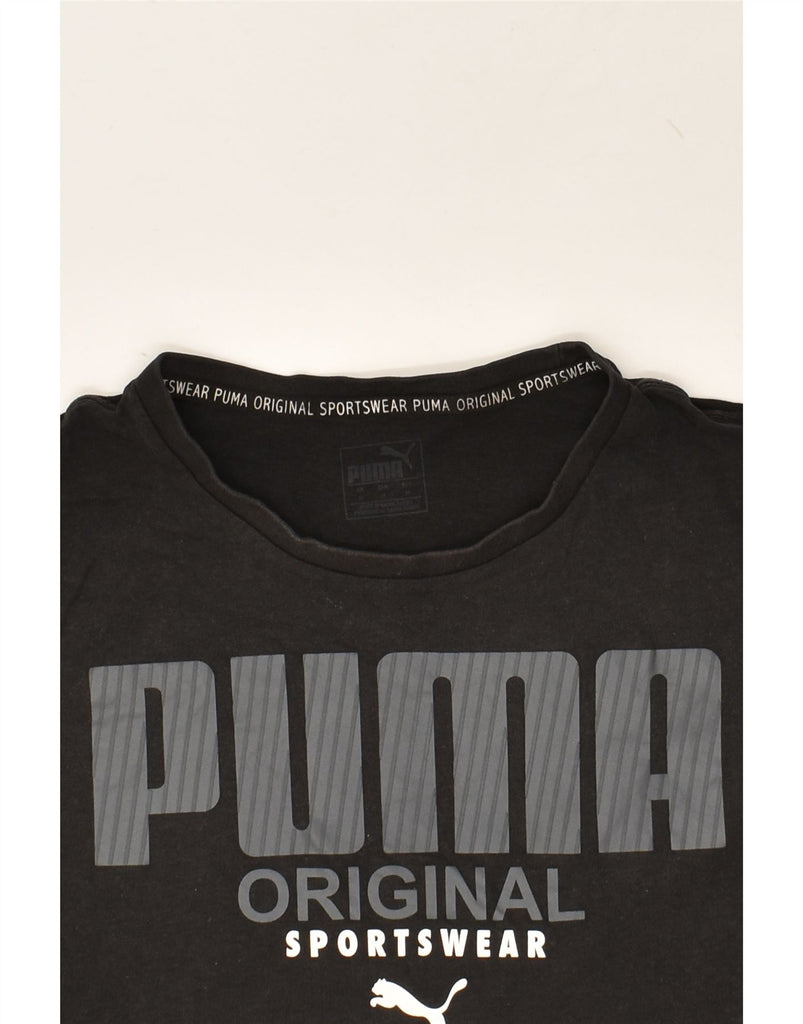 PUMA Mens Graphic T-Shirt Top Medium Black Cotton | Vintage Puma | Thrift | Second-Hand Puma | Used Clothing | Messina Hembry 