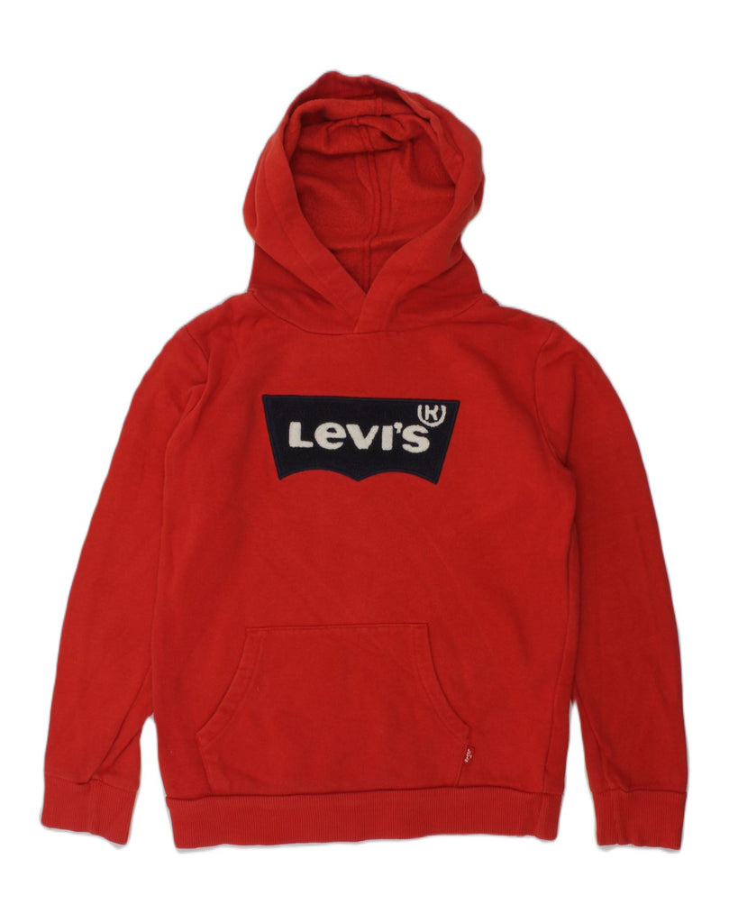 LEVI'S Boys Graphic Hoodie Jumper 11-12 Years Medium Red Cotton | Vintage Levi's | Thrift | Second-Hand Levi's | Used Clothing | Messina Hembry 