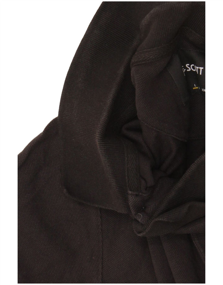 Lyle & Scott Mens Polo Shirt Large Black Cotton