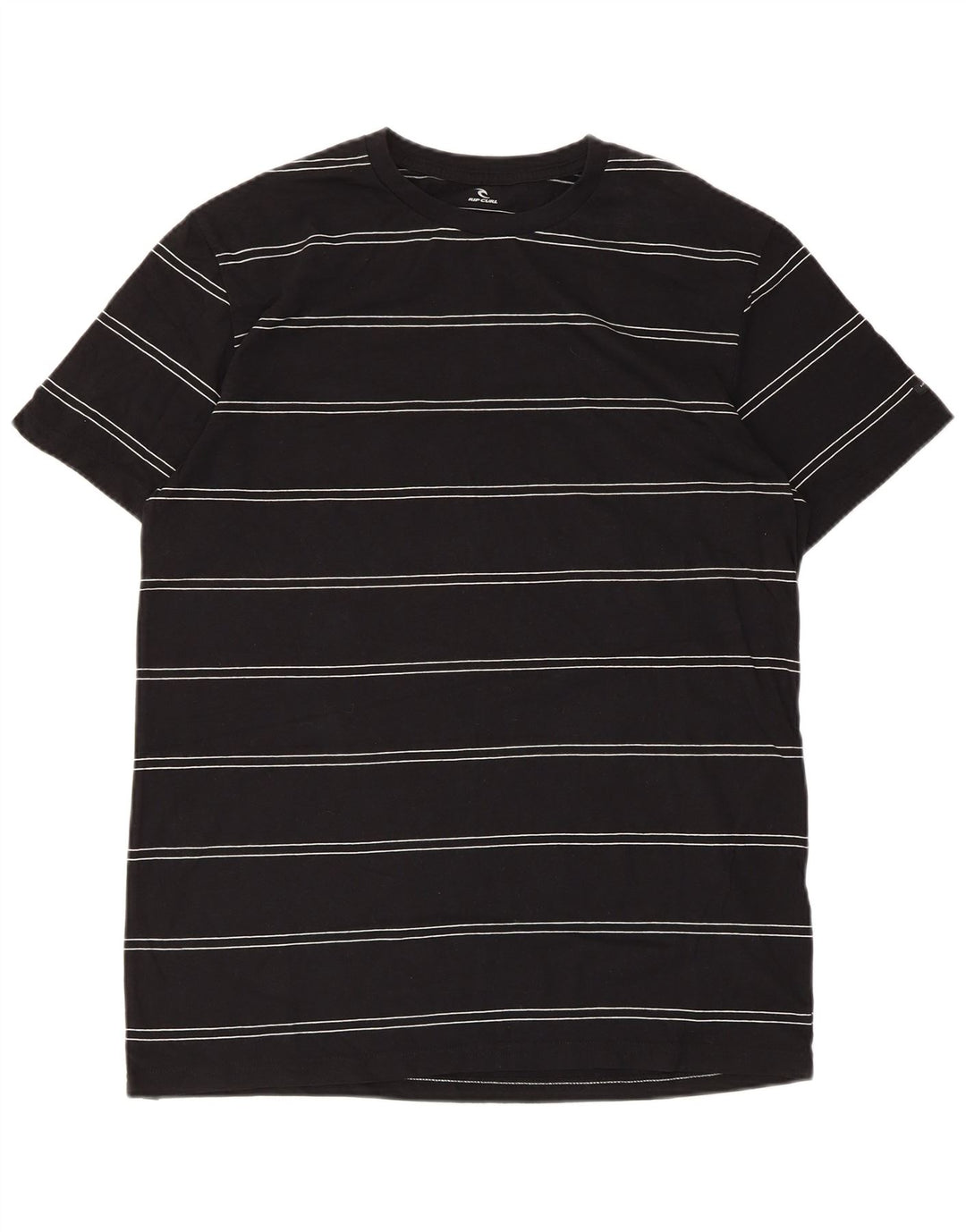 Rip Curl Mens Standard Fit T-Shirt Top Medium Black Striped Cotton