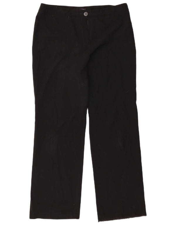 Marks & Spencer Womens Straight Casual Trousers UK 14 Large W34 L31 Black
