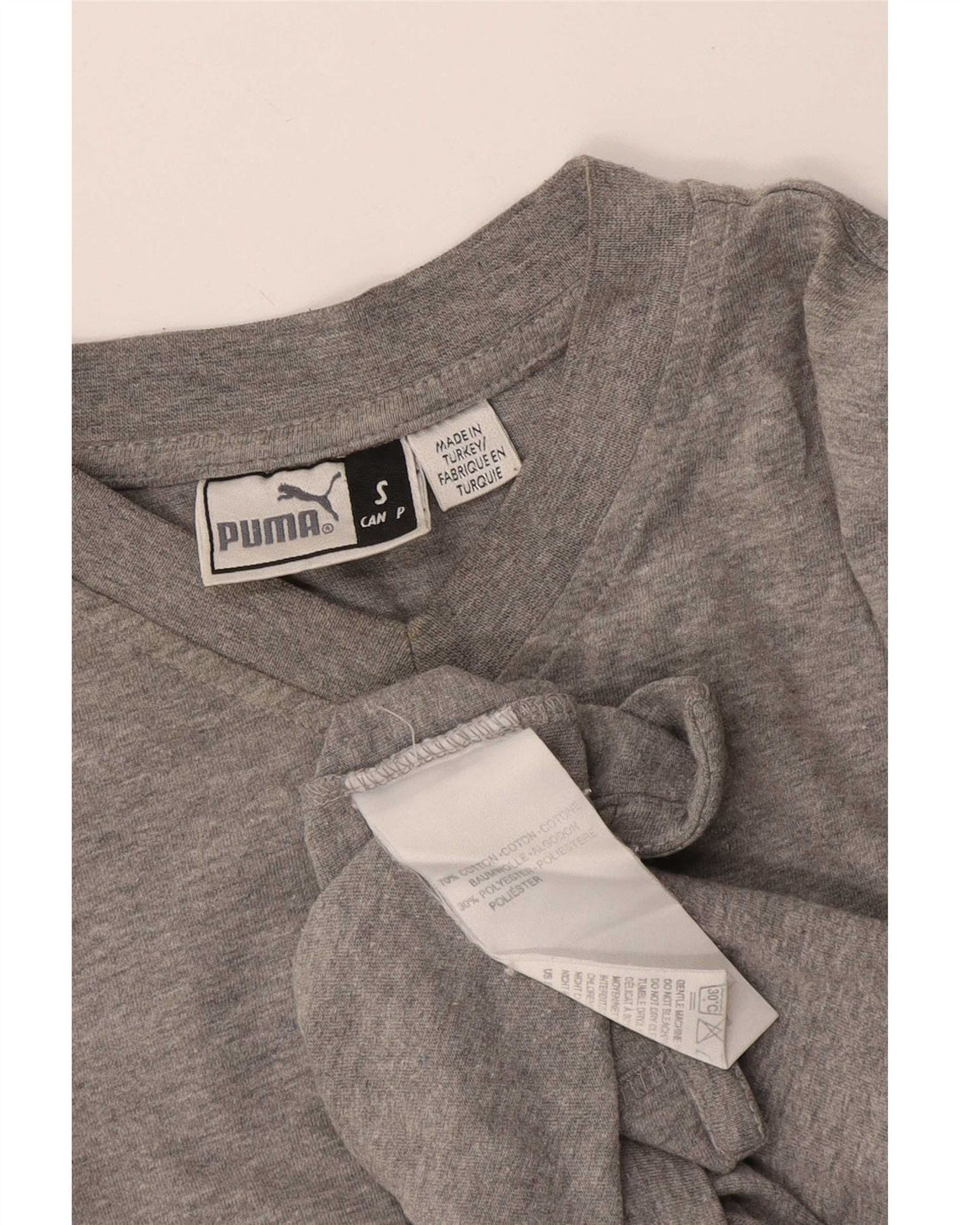 Puma Mens Graphic T-Shirt Top Small Grey Colourblock Cotton
