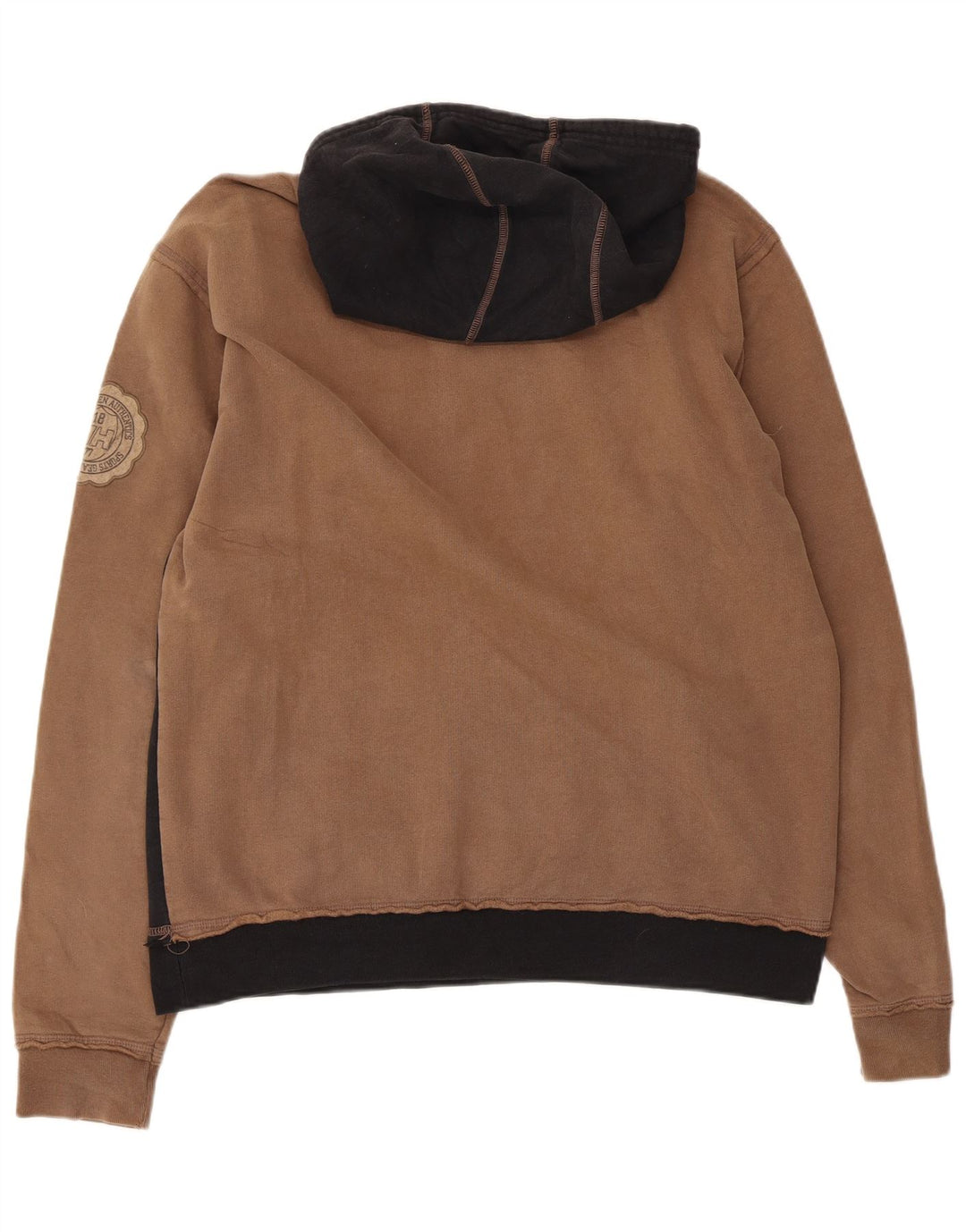 Helly Hansen Mens Graphic Hoodie Jumper Large Black Colourblock Cotton