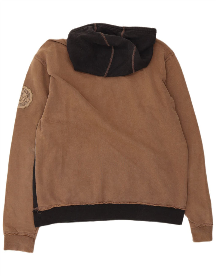 Helly Hansen Mens Graphic Hoodie Jumper Large Black Colourblock Cotton