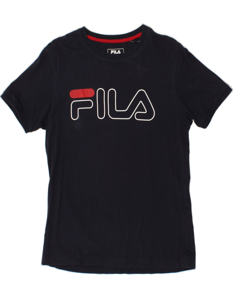 FILA Mens Graphic T-Shirt Top Medium Navy Blue Cotton Vintage Fila and Second-Hand Fila from Messina Hembry 