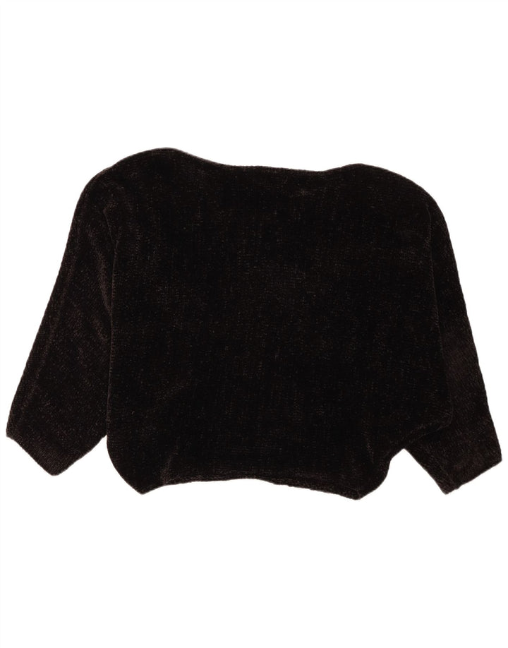 Zara Womens Oversized Boat Neck Jumper Sweater UK 10 Small Black Polyester
