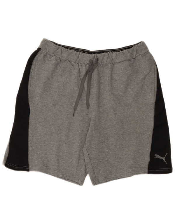 Puma Mens Sport Shorts Medium  Grey Colourblock Cotton