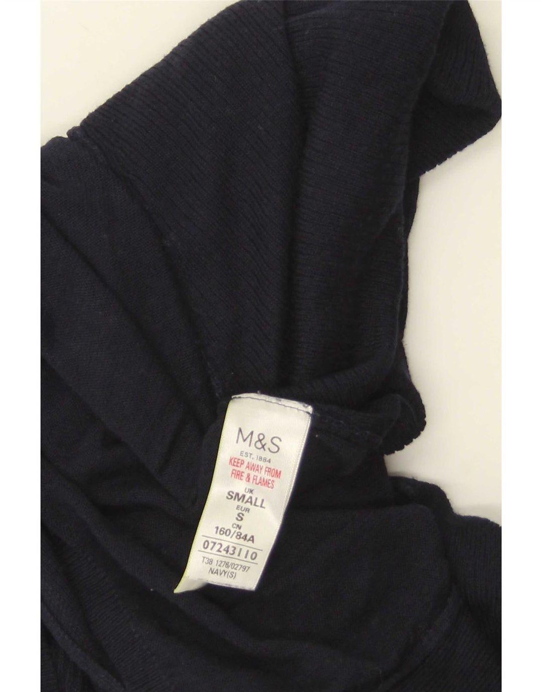 Marks & Spencer Womens Open Cardigan Sweater UK 10 Small Navy Blue Acrylic